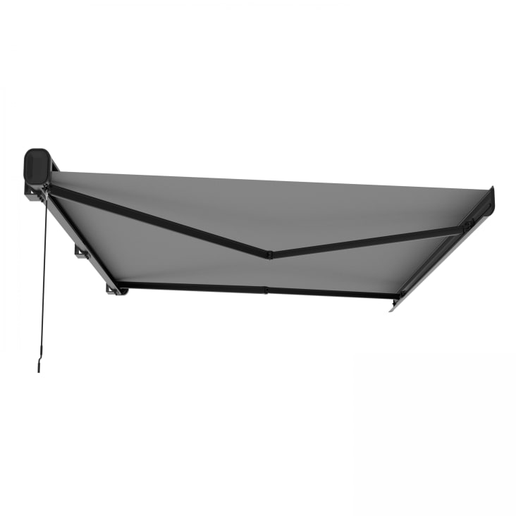 Tenda da sole elettrica grigia con LED e cassone alluminio 5x3m Majorque