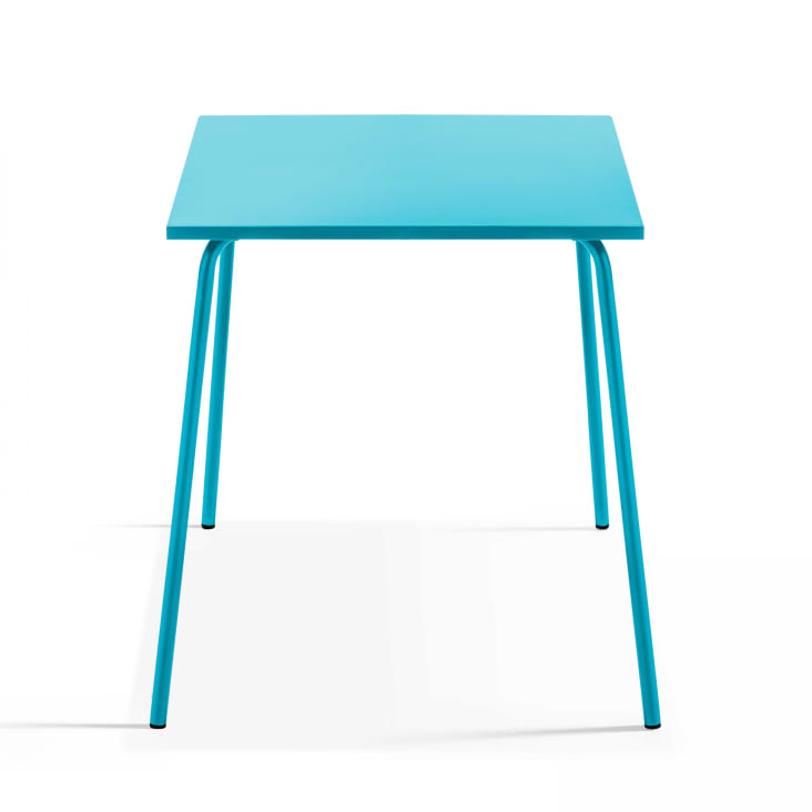 Ensemble table de jardin et 4 chaises en métal bleu-Palavas cropped-3