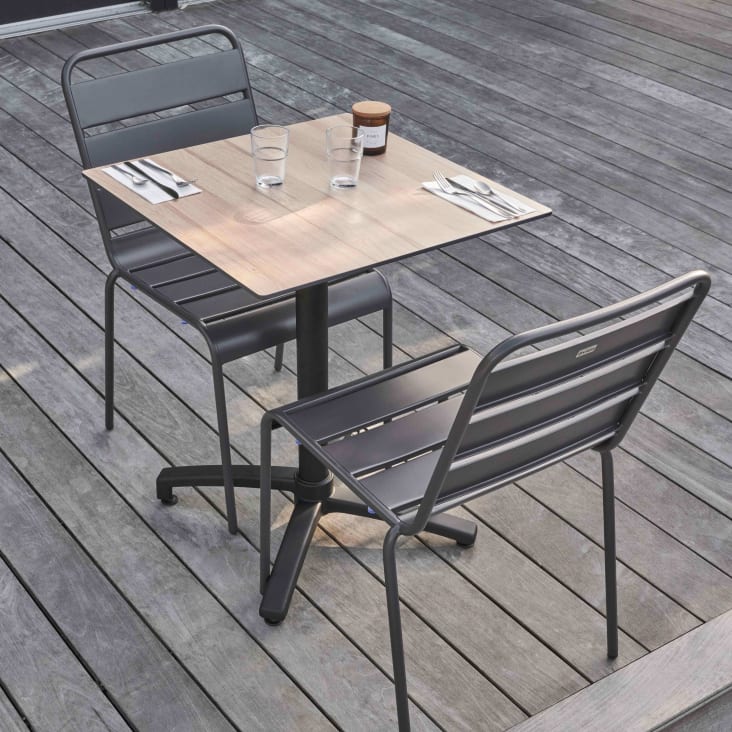 Quadratischer Gartentisch 60 x 60 cm aus HPL Braun Opéra Maisons du Monde