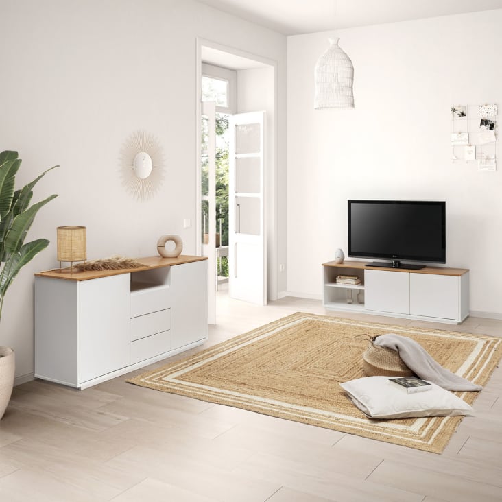 Mueble tv de madera blanco| Mila