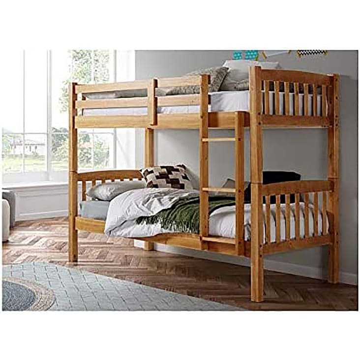 Estructura de cama individual de madera maciza marrón miel 90x190 cm 3FT