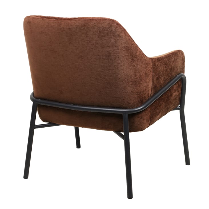 Poltrona lounge, tessuto Terracotta e nero opaco Layton