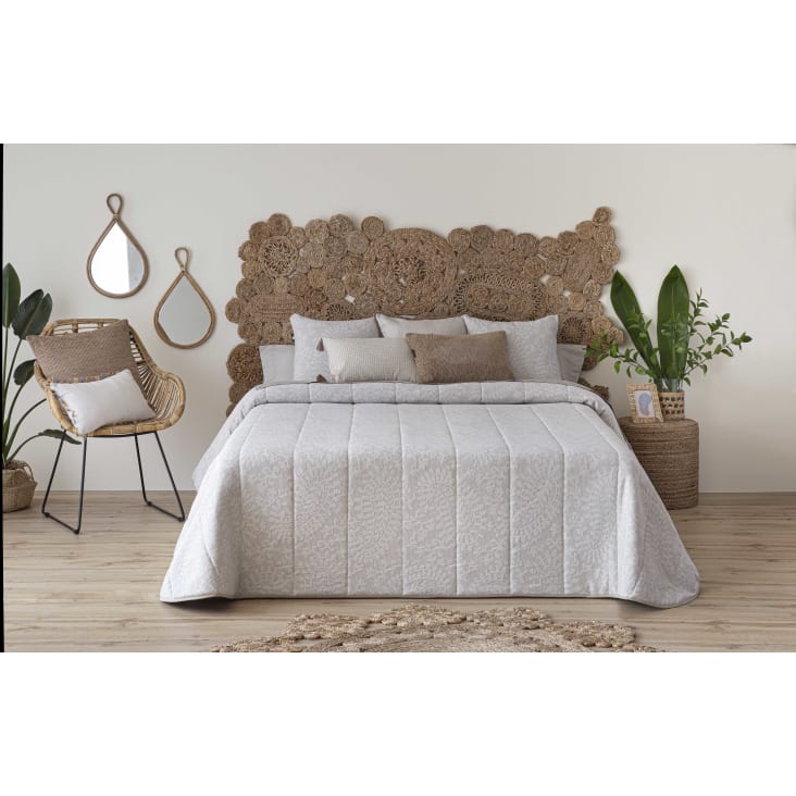 Colcha Bouti Pique Algodón y PES. Cama 135 cm(235x260). Blanco/Marfil  SILVER