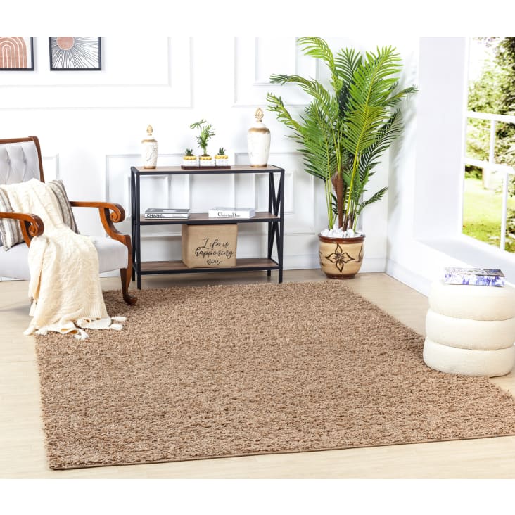Tappeto Shaggy Moderno Beige Scuro 100x200 Lilly