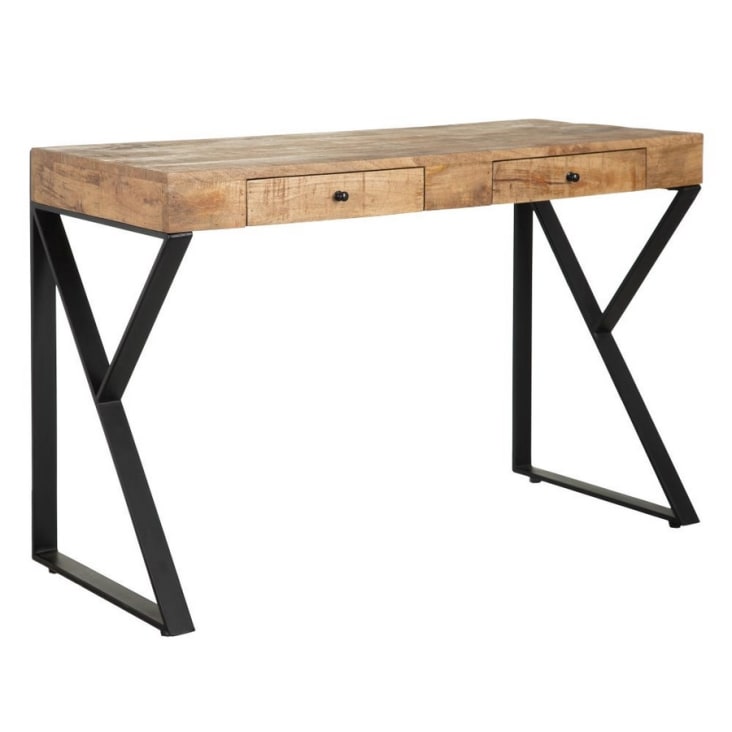 Credenza Moderna In Legno Di Mango 60x33,5x100 Cm – Mobile Elegante Con Cassetti E Ante, Noce, Per Sala Da Pranzo E Soggiorno
