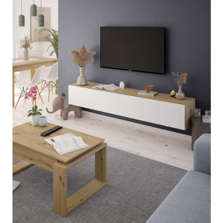 Tiga Mueble TV 180cm madera color blanco - Muebles salón - Wabi Home