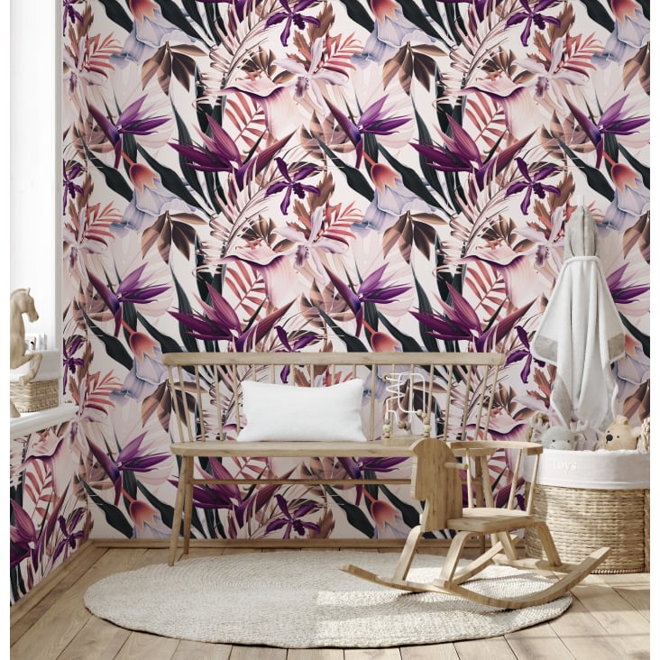 Papel Pintado Autoadhesivo Flamingos Tropicales - 60x300 Cm, Vinilo Impermeable Para Paredes O Muebles