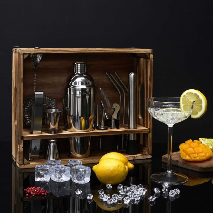 Coffret cocktail avec support en bois - Cook Concept