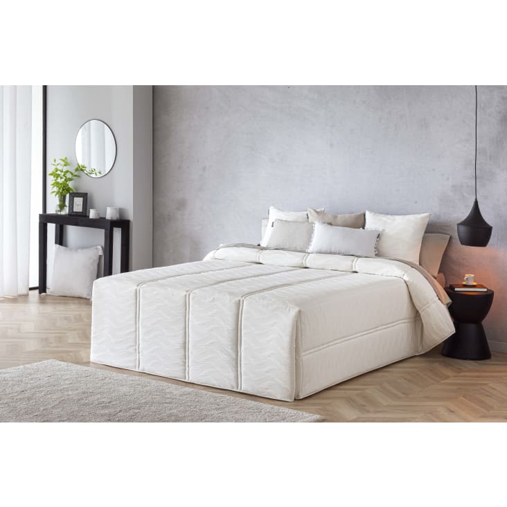 Edredón confort acolchado relleno gr ondas blanco cama 105 cm LASTRES | Monde