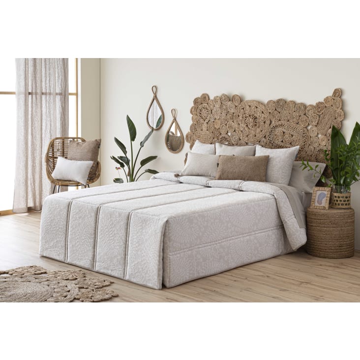 Edredón confort acolchado 200 gr jacquard beige cama 150 (190x265 cm) BICIS