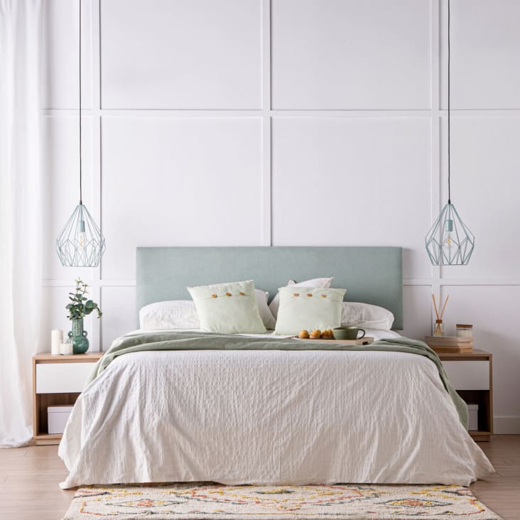 Cabecero tapizado para cama de 135, 150 y 160 color beige Ayari, Klasthome