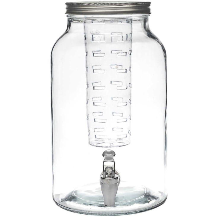 Bouteille en verre avec distributeur et infuseur blanc 3 litre