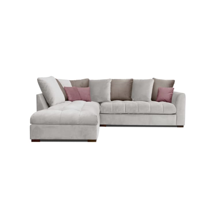 Canapé d'angle gauche 5 places tissu gris clair-Bardi cropped-3