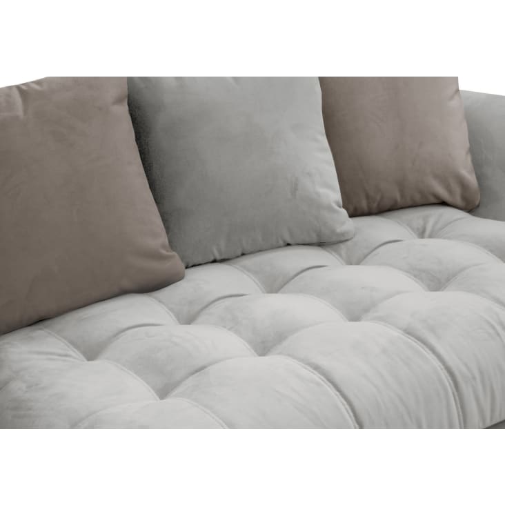 Canapé d'angle gauche 5 places tissu gris clair-Bardi cropped-4