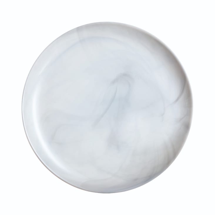 Service de table 18 pcs en verre, effet marbré gris