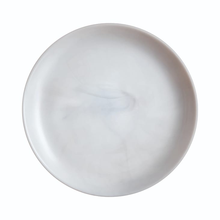 Service de table 18 pcs en verre, effet marbré gris