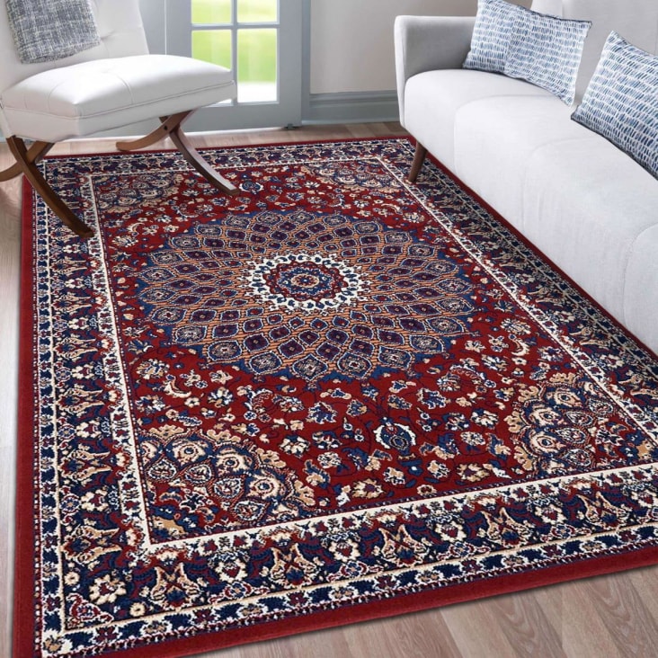 Alfombra oriental ideal para cocina, roja 160x230