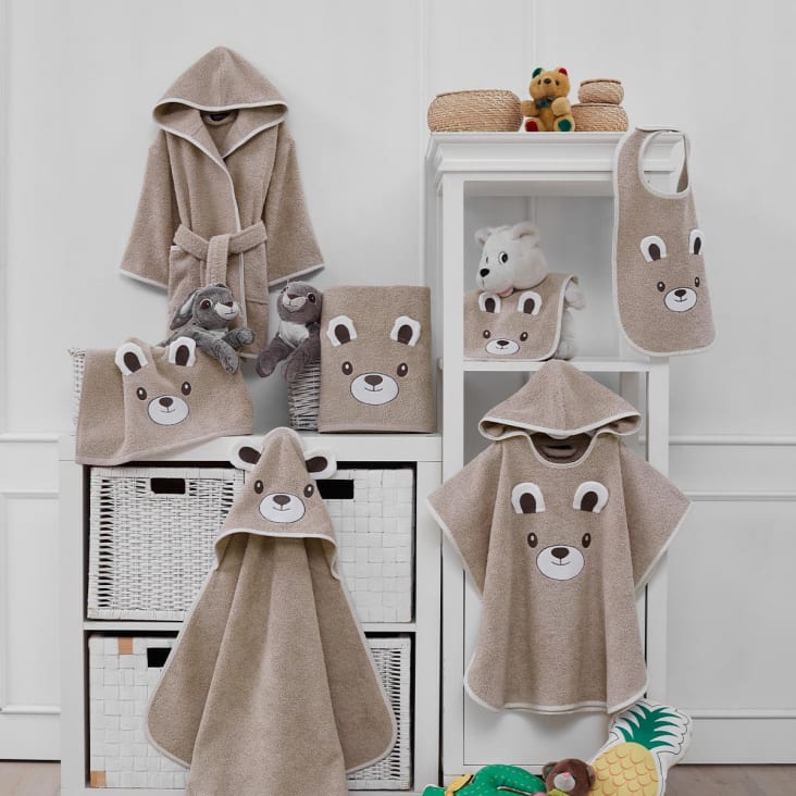 Peignoir de bain enfant 450 g m sable 06 ans
