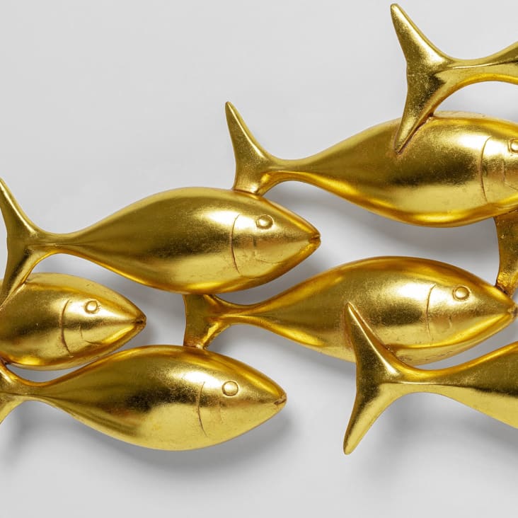 Décoration murale en métal doré poisson 100×40 – EASY MOBILIER