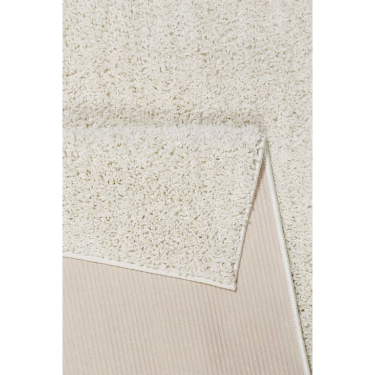 Moderner Hochflor Teppich creme weiß, Wohn-, Schlafzimmer, Flur 80x400 #WHISPER  SHAG | Maisons du Monde