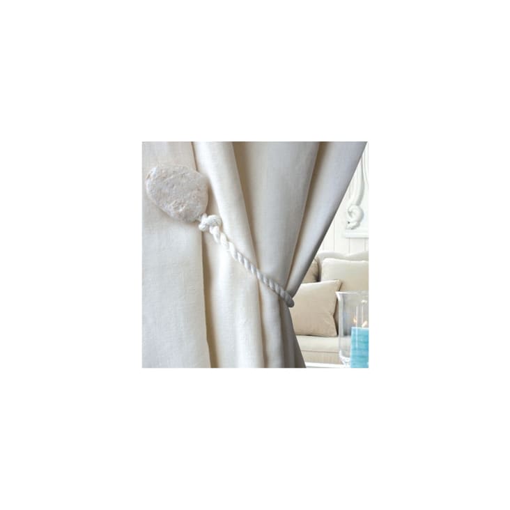 BALI - Embrasse rideaux textile magnétique sans perçages Coloris - Crème