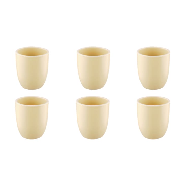 Tasse à café beiges en céramique - Lot de 6 tasses à café beiges