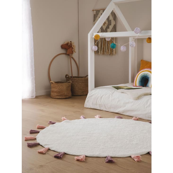 Alfombras redondas para bebé, sin costuras, con bonito auto dibujado a  mano, perfectas para niños, alfombra de lino y algodón, alfombra de  meditación