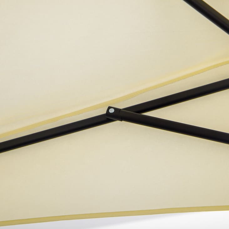 Demi parasol de balcon manivelle acier polyester crème cropped-8