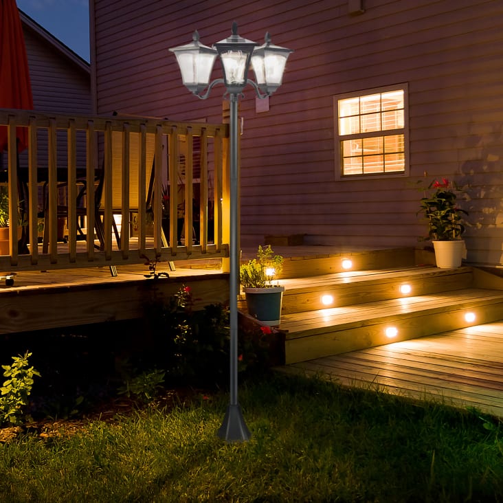 2x éclairage extérieur sur pied chemin de maison de jardin lampe de base  sur pied en acier inoxydable ANTHRACITE