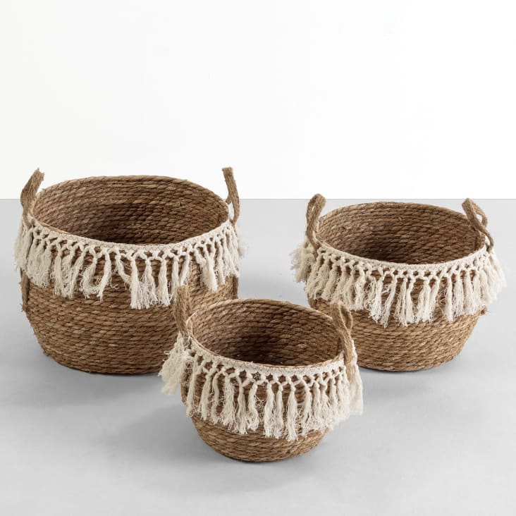 Conjunto de 2 cestas de yute natural 25 cm KORNAK 