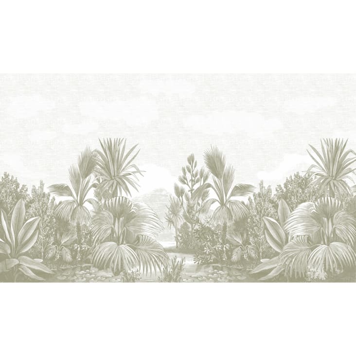 Papier peint panoramique motif imprimé Vert tilleul 480x280cm-MADRAGUE cropped-2