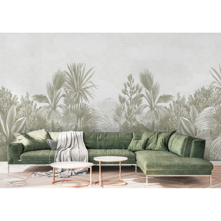 Papier peint panoramique motif imprimé Vert tilleul 480x280cm-MADRAGUE cropped-3
