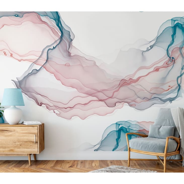Papier peint panoramique motif imprimé Rose 432x285cm-INKI BLUE