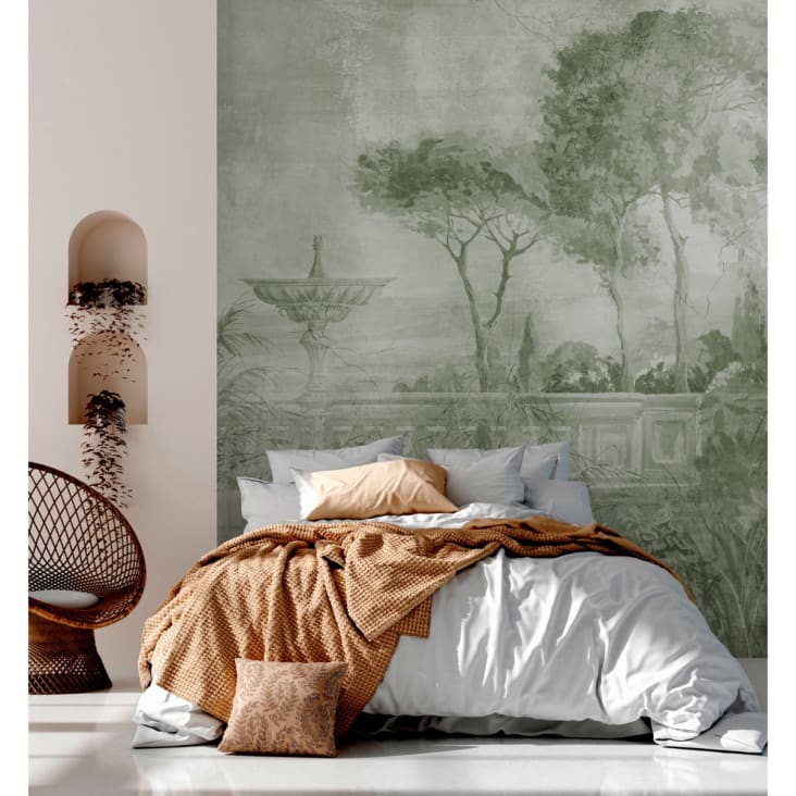 Papier peint panoramique motif imprimé Vert 432x270cm-TIVOLI