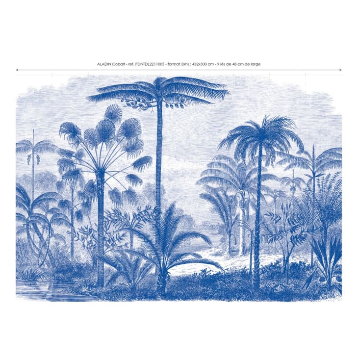 Papier peint panoramique motif imprimé Bleu cobalt 432x300cm-ALADIN cropped-4