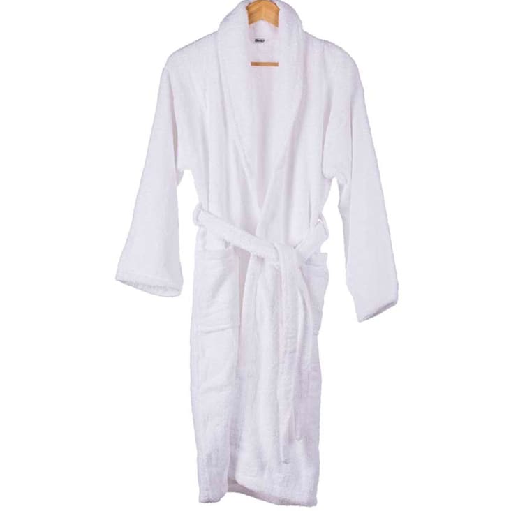 Peignoir adulte 100 coton blanc Maisons du Monde