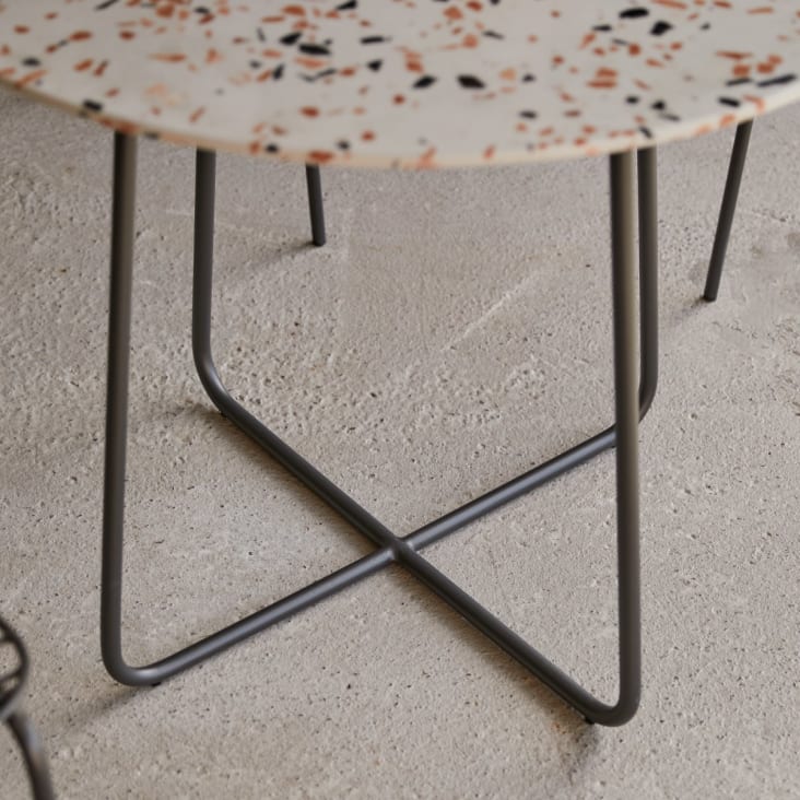 Table de chevet ronde en bois clair avec tiroir D45 cm JUDITH