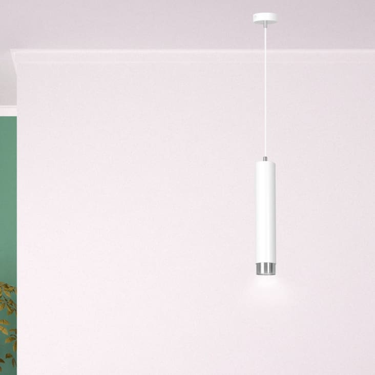 Lámpara Colgante Blanco Con Moldura Interior Diametro 90cm