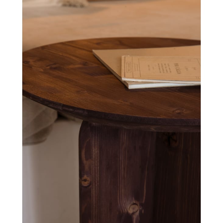 Mesa auxiliar plegable de madera maciza de nogal 50x50x49 cm - referencia  Mqm-247105