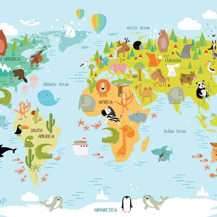 mapa mundi animales