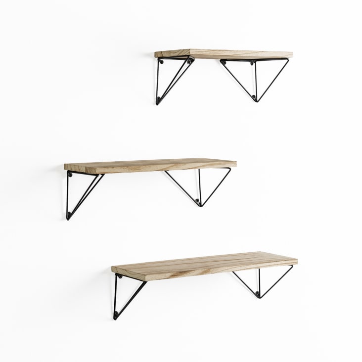 Set di 3 mensole da muro in metallo nero AMARO | Maisons du Monde