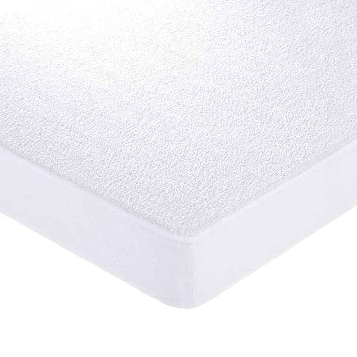 Protège matelas 160x200 blanc écru en polyester SUPERSOFT