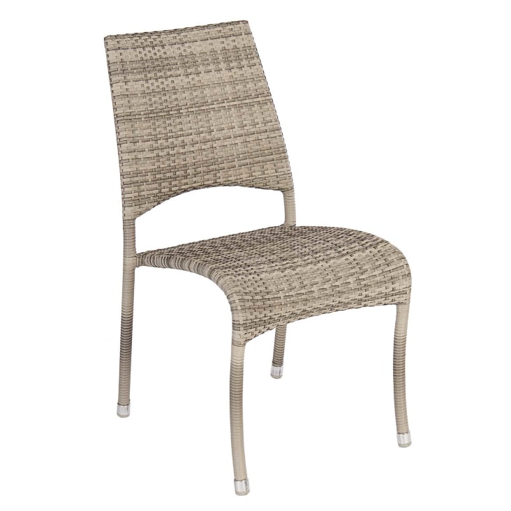 Chaise empilable en aluminium et fibres synthétiques crème-Ocean pearl