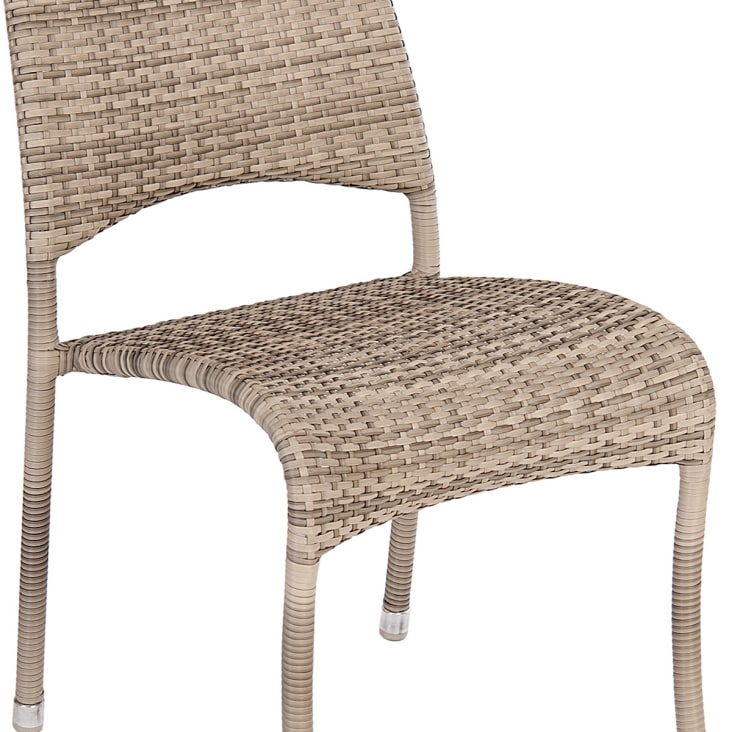 Chaise empilable en aluminium et fibres synthétiques crème-Ocean pearl cropped-3