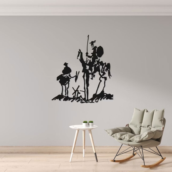 Wanddekoration Picasso Don Quichote aus Metall, 80x88 cm, schwarz PICASSO