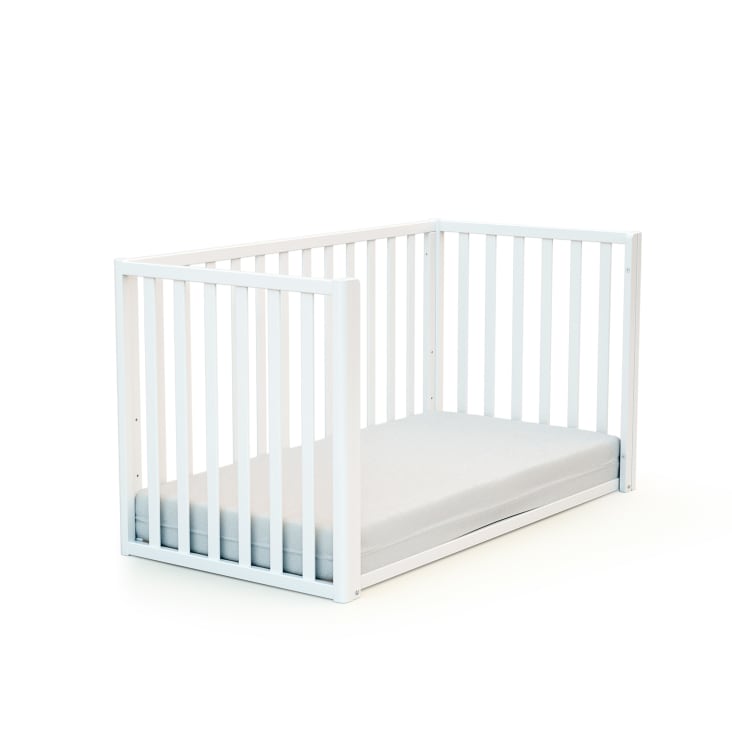 Lit Bébé TIMMI Bello24 - Bois Massif, 3 Hauteurs Réglables, 60x120 Cm, Blanc - Écologique Et Durable