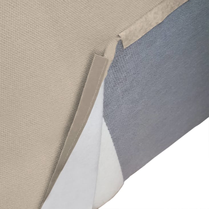 Canapé d'angle 2 places en tissu gris tourterelle-Dcagnan cropped-6