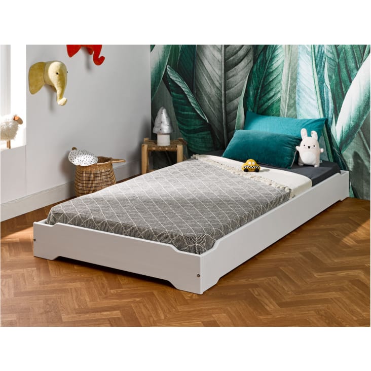 Barrière de lit enfant bois 35 x 127 cm Audrey Hybride blanc - Made in Bébé