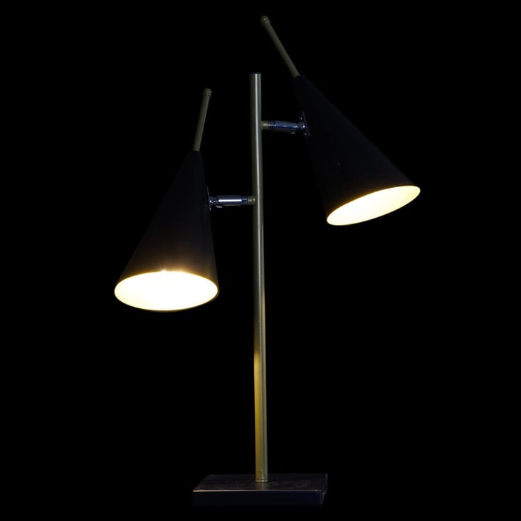 Lampe à poser métal bambou lampe à poser liseuse noire côté lampe