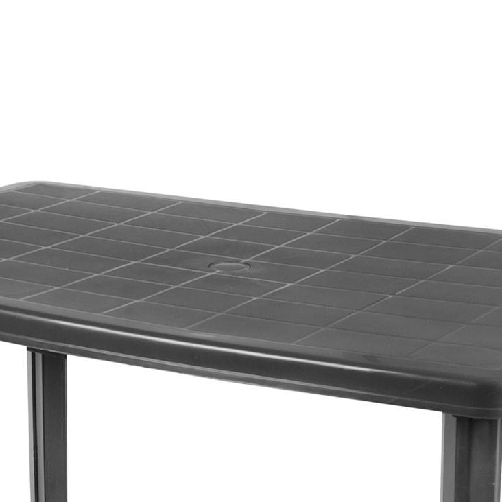 Table de jardin rectangulaire plastique gris anthracite 100x70x72.5cm